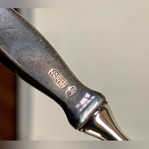 Antique Solid Sterling Denmark Silver Royal Crown Letter Opener - Picture 5 of 8